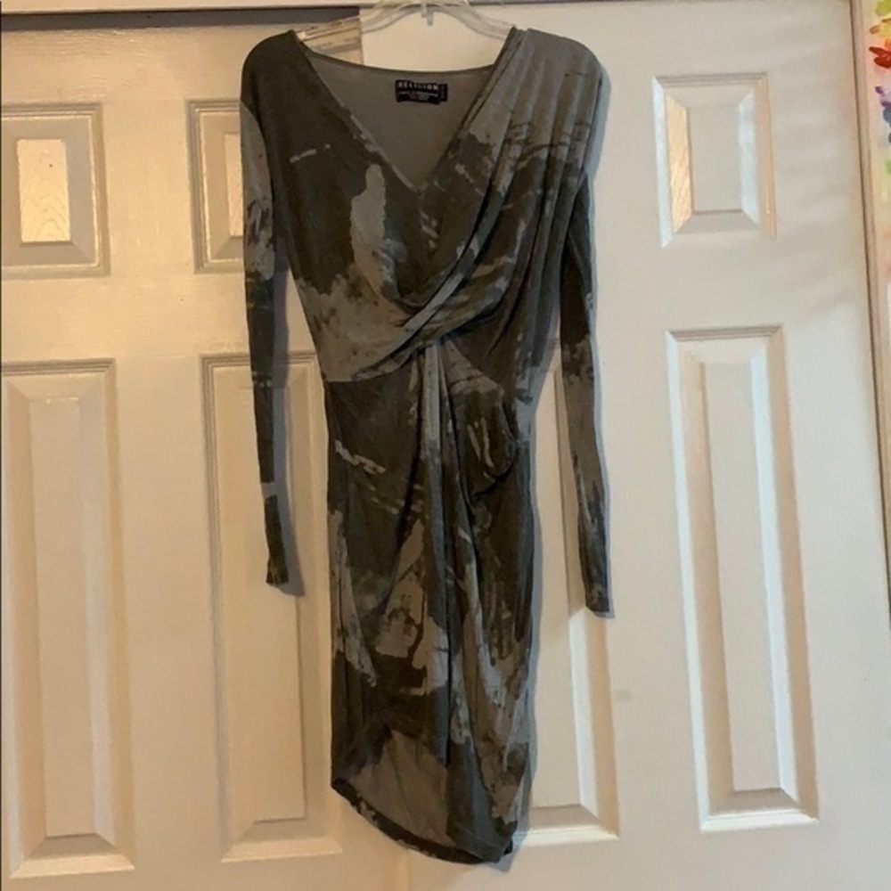 Religion‎ Long sleeve Grey Dress Scrunched Dress XS